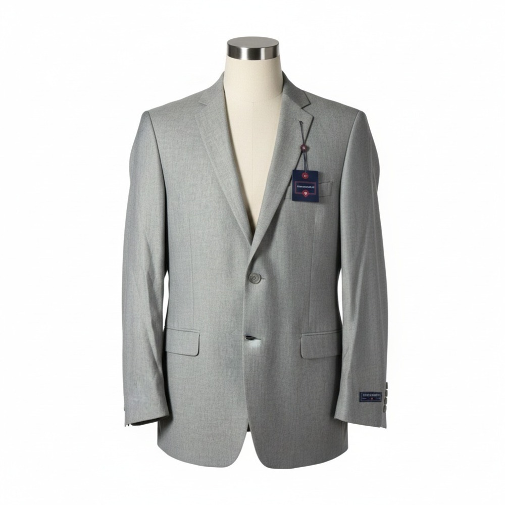 Saddlebred Mens Gray 40 Regular Cotton Sport Coat Blazer Jacket Office New